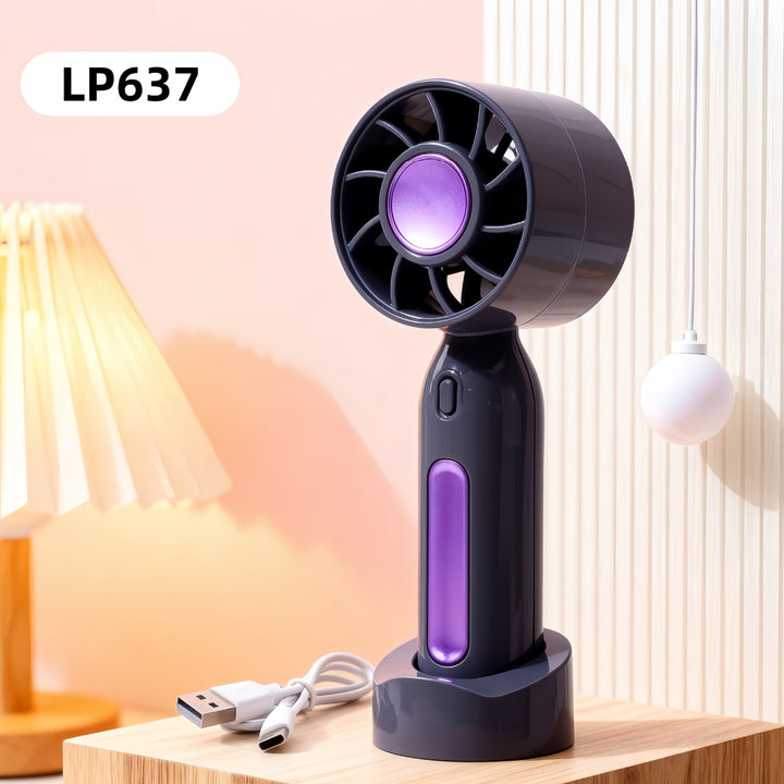 Ladies portable handheld fan with USB charging port and ergonomic design Bowlift
