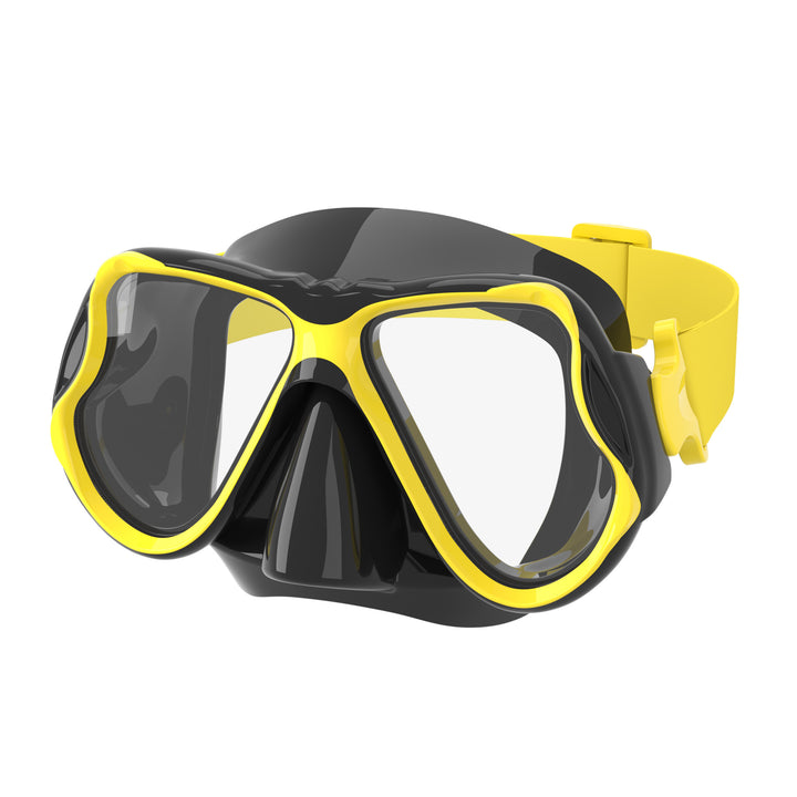 High-quality diving mask with flexible silicone rim and wide field of view Bowlift