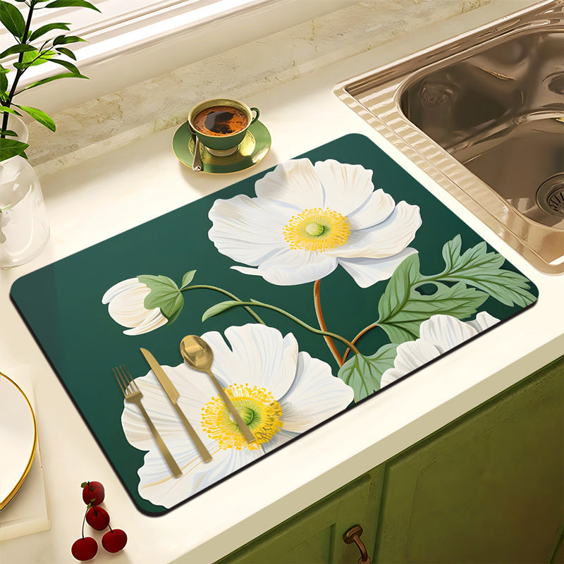 Decorative Floral Kitchen Mat