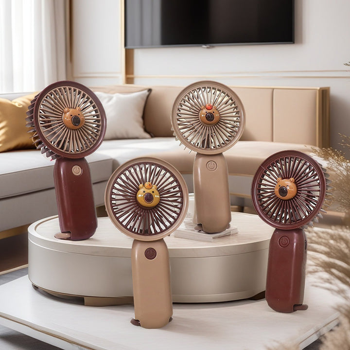 Women Portable Hand Fan with Animal Design Bowlift