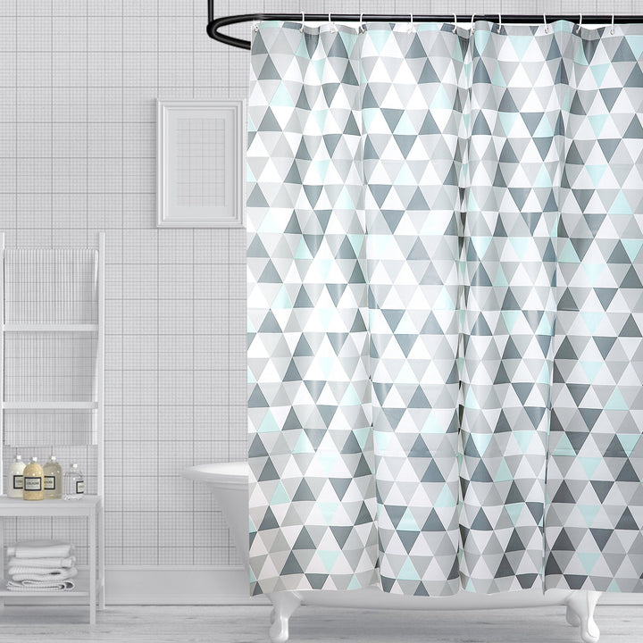 Geometric Triangle Pattern Shower Curtain Bowlift
