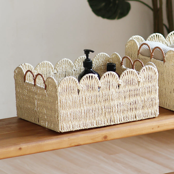 Handcrafted storage basket with wave edge Bowlift