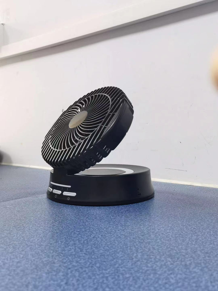 Unisex nan portable oscillating USB desk fan with adjustable tilt three speed silent motor and LED nightlight Bowlift