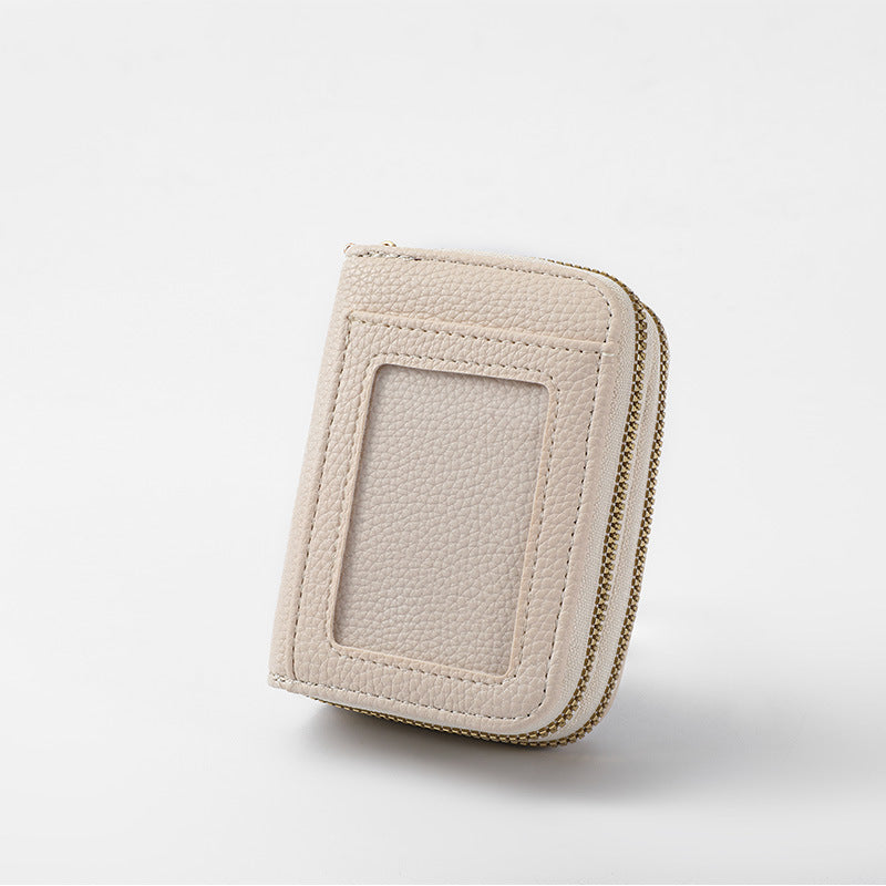 Leather Slim Zippered Coin Wallet Bowlift