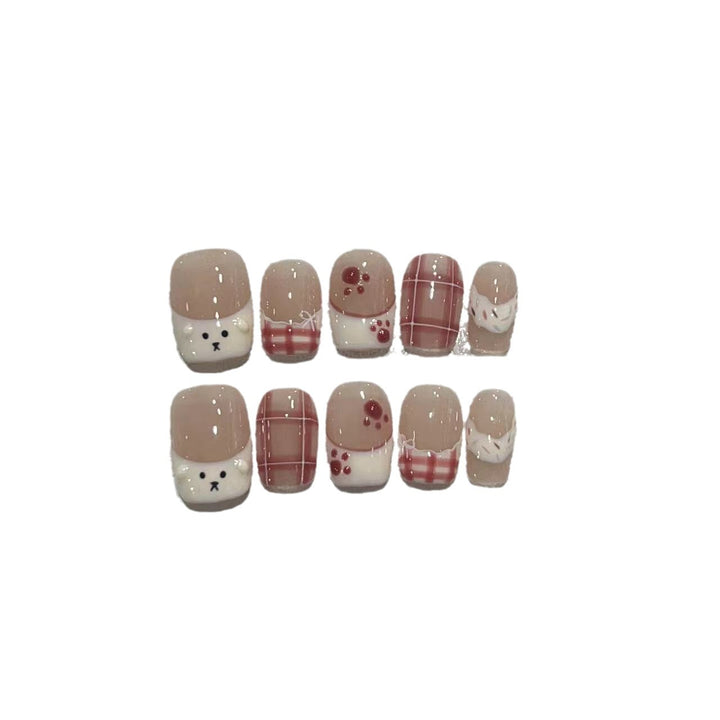 Cute Character Design Press-On Nail Art Set Bowlift