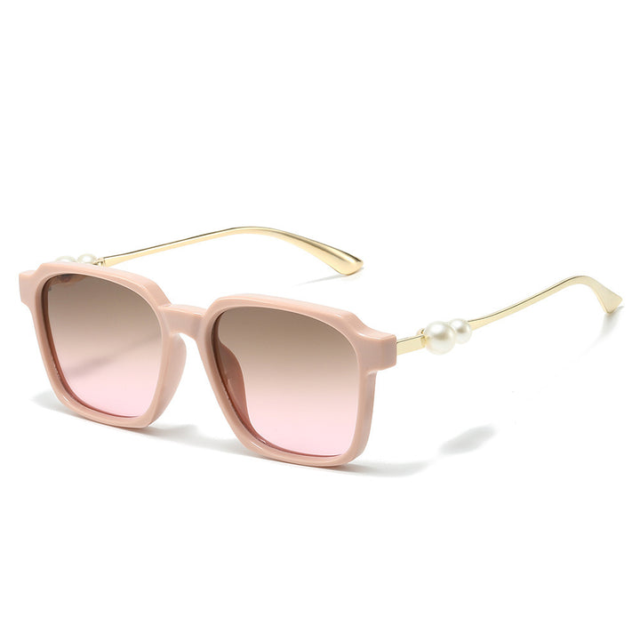 Chic Square Frame Sunglasses with Pearl Accents Bowlift