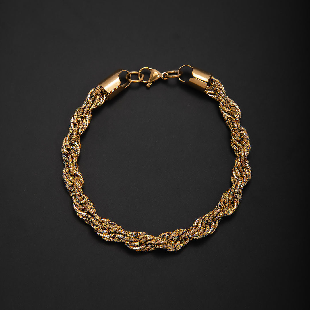 Braided Gold Statement Bracelet Bowlift