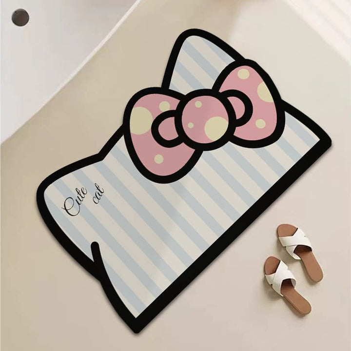 Cute Cat-Themed Bathroom Mat