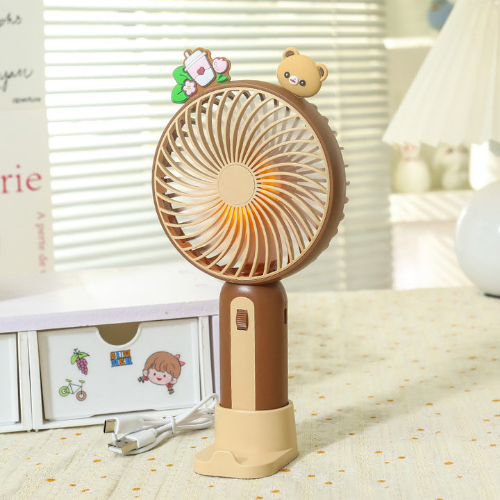 Women's Portable Hand Fan with Playful Animal Design Bowlift