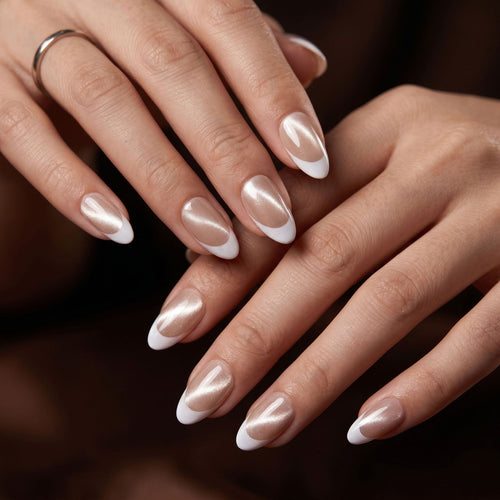 Elegant French Tip Press-On Nail Design Bowlift