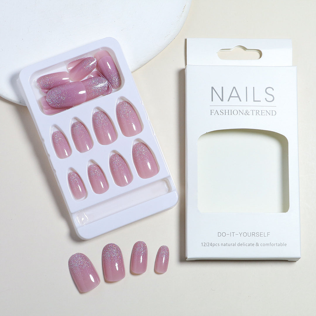 Glittery Elegant Press-On Nail Set Bowlift