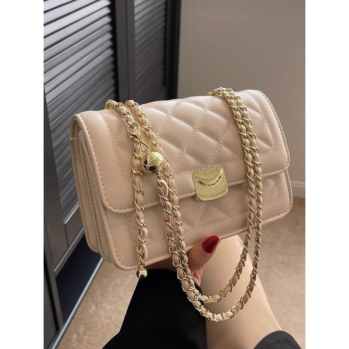 Quilted Chain-Detail Crossbody Bag Bowlift