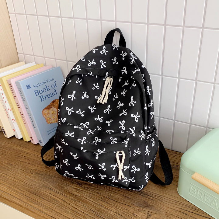 Backpack with Creative Bow Motif and Thoughtful Storage Spaces Bowlift