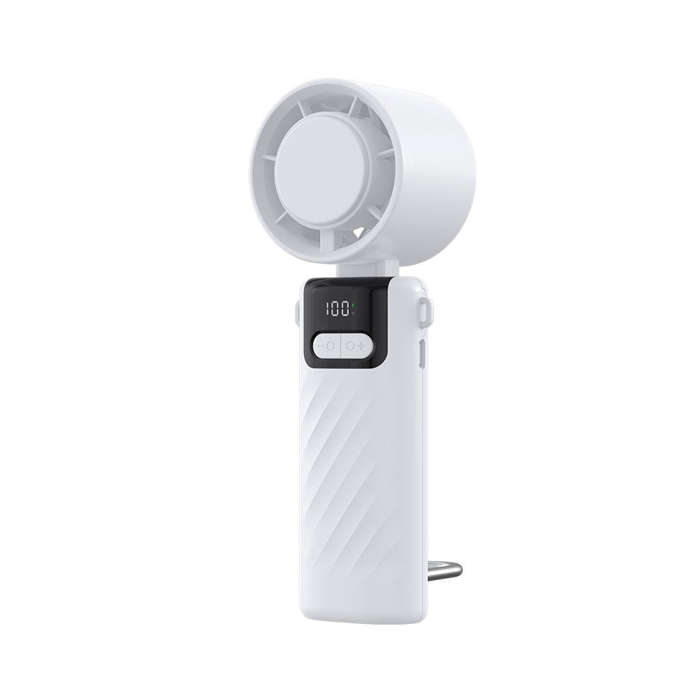 Unisex Digital Display Rechargeable Handheld Cooling Fan Bowlift
