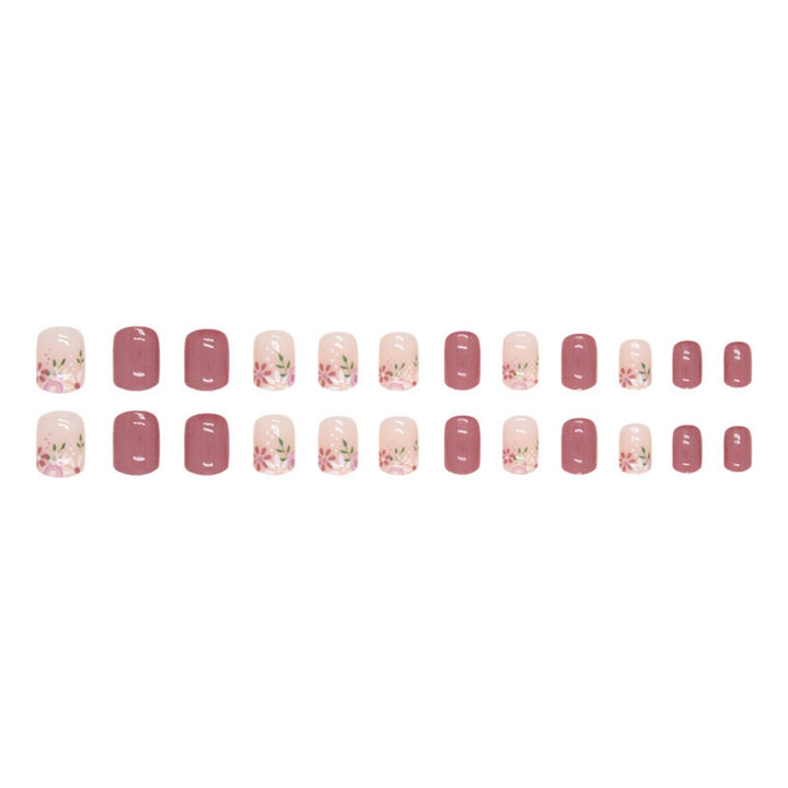 Artistic Floral Design Press-On Nails Bowlift