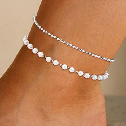 Double Strand Crystal Beaded Anklet Bowlift