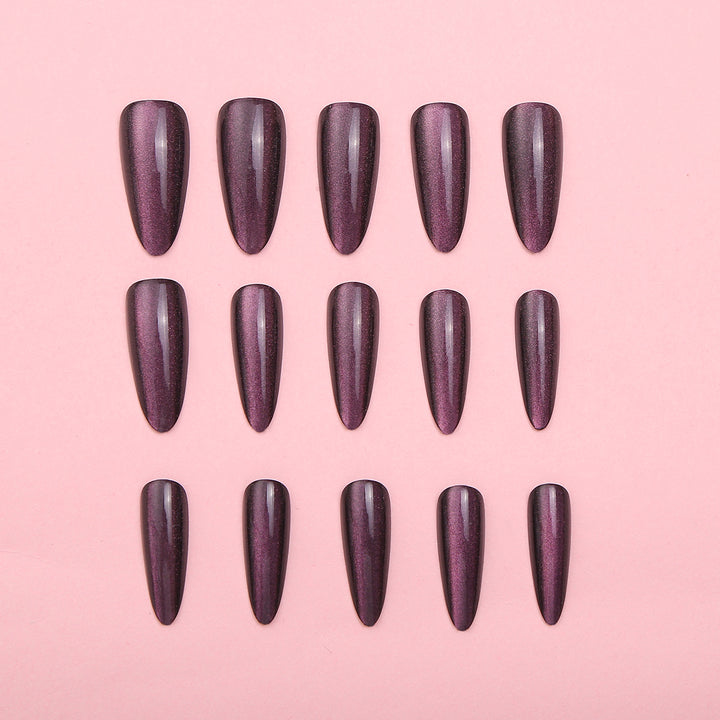 Premium Stiletto Press-On Nail Set with Reflective Finish Bowlift