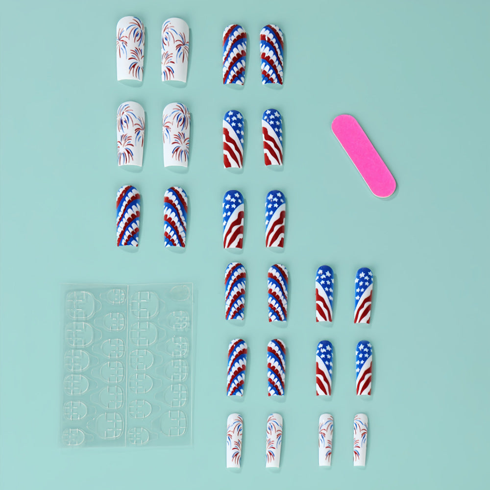 Artificial nails with patriotic patterns Bowlift