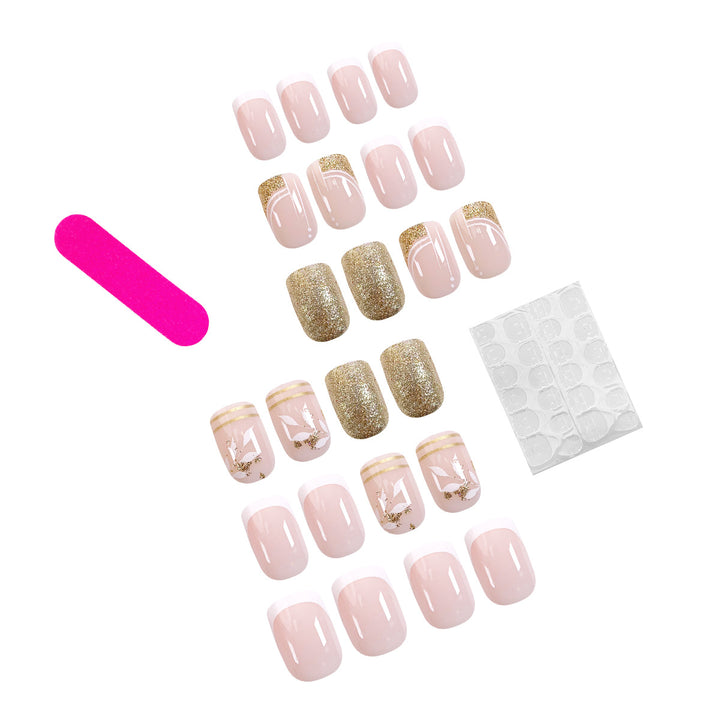 Elegant and creative artificial nails with gold accents Bowlift