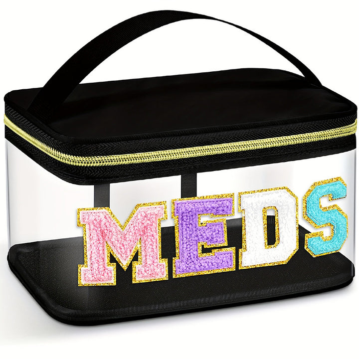 Transparent cosmetic organizer bag with glitter details Bowlift