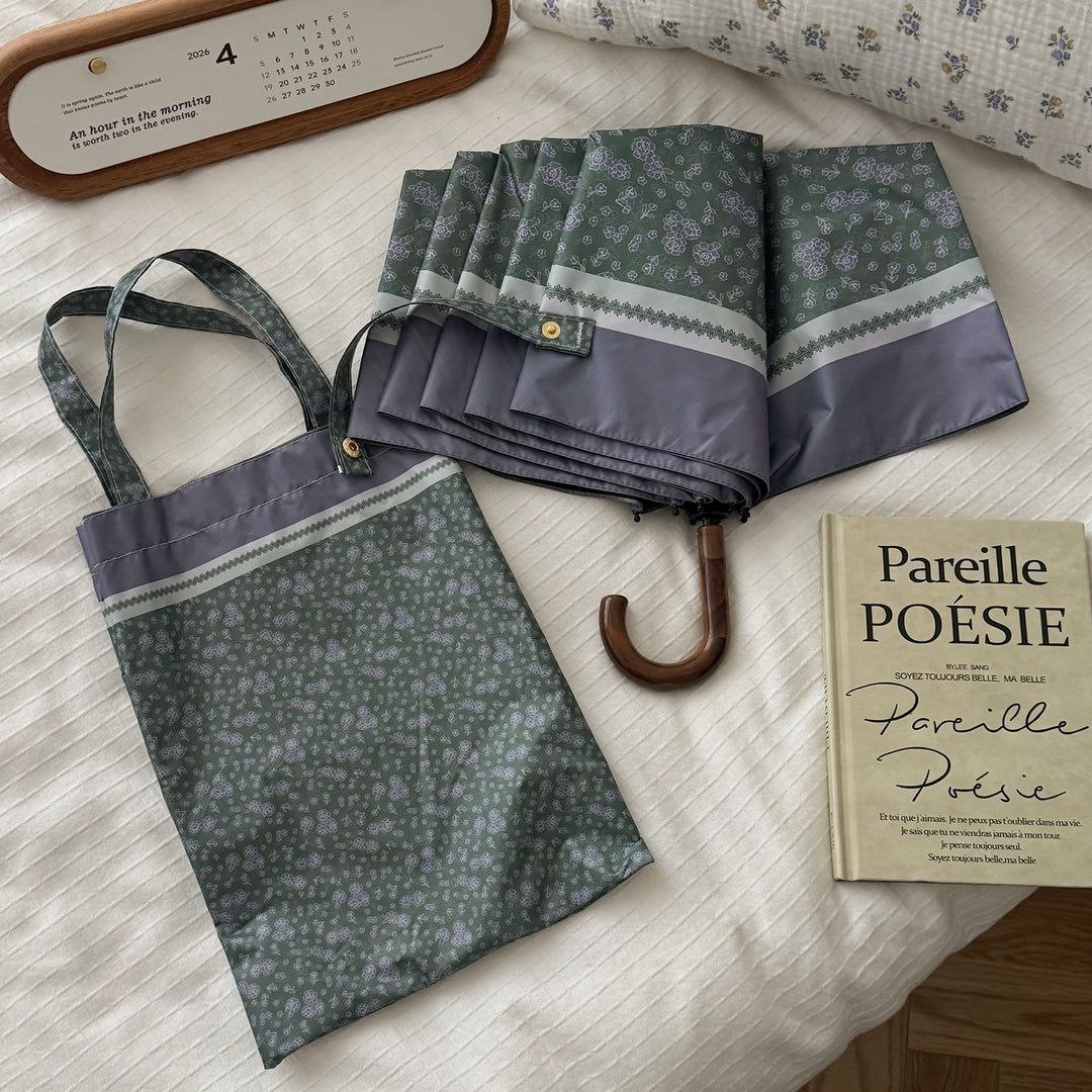 Women's eco-friendly shopping bag with integrated folding umbrella Bowlift