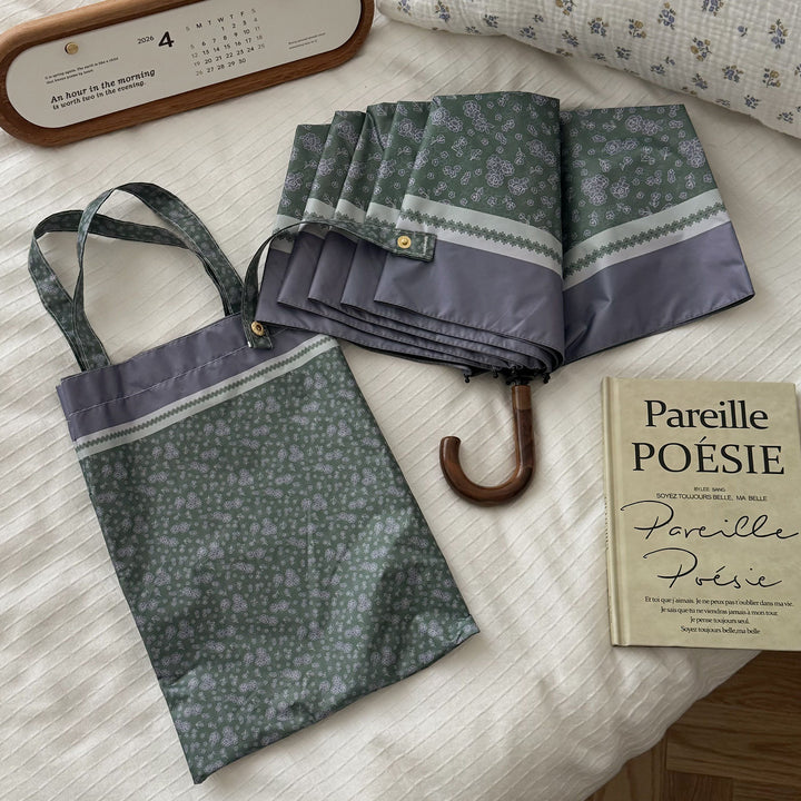 Women's eco-friendly shopping bag with integrated folding umbrella Bowlift