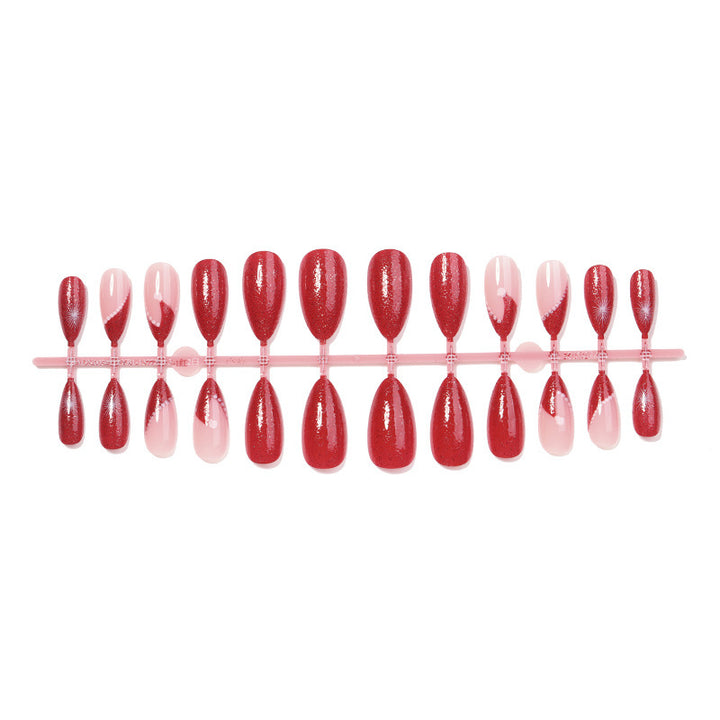 Artificial nail set with glamorous glitter accents Bowlift