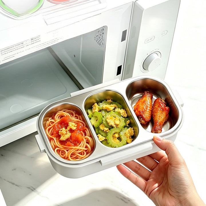 Triple-Compartment Food Storage Container