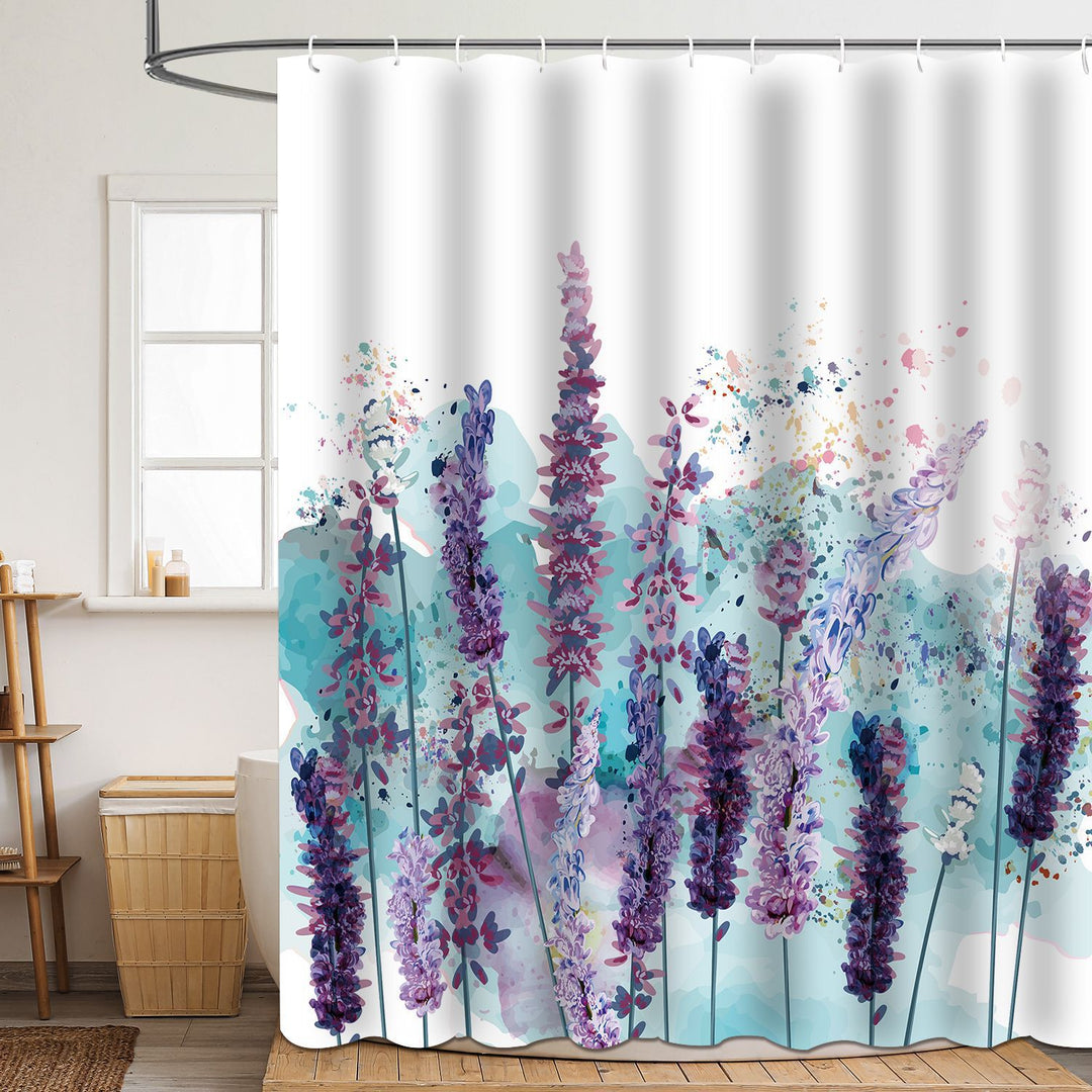 Floral Patterned Bathroom Shower Curtain Bowlift