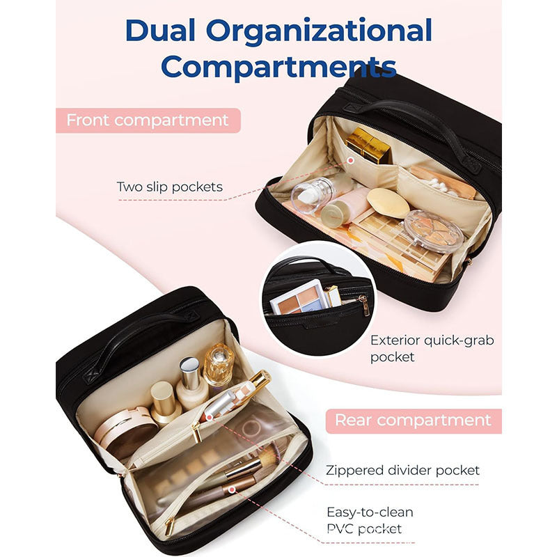 Cosmetic organizer with multiple compartments and removable interior compartment Bowlift