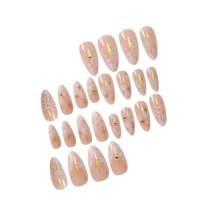 Stiletto Nail Art Extensions with Celestial Design Bowlift
