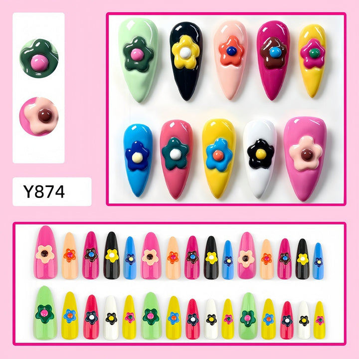 Creative Nail Art Set with Floral 3D Applications Bowlift