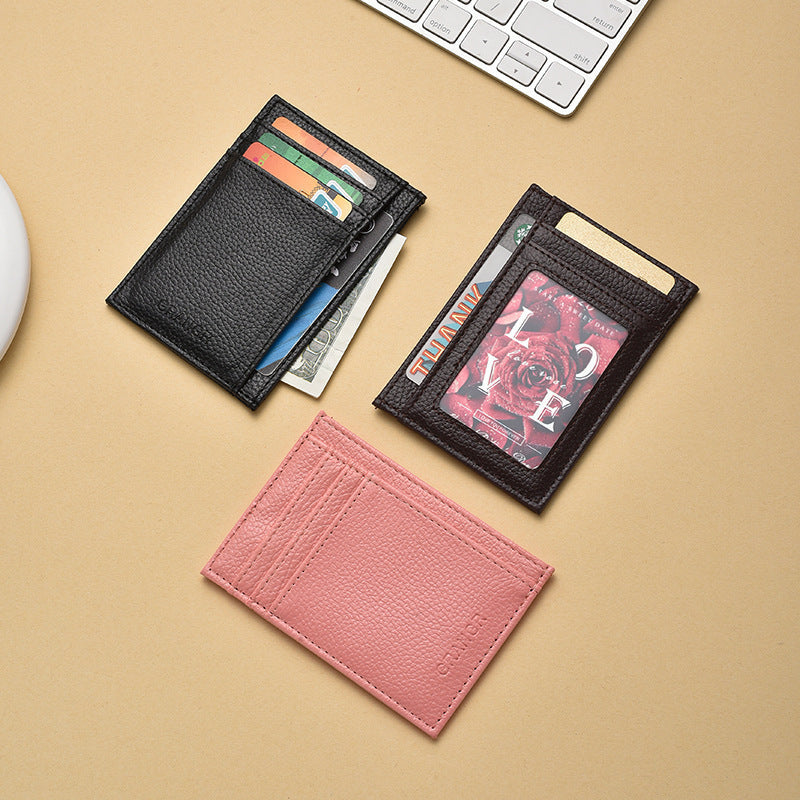 Premium Textured Leather Card Holder Bowlift