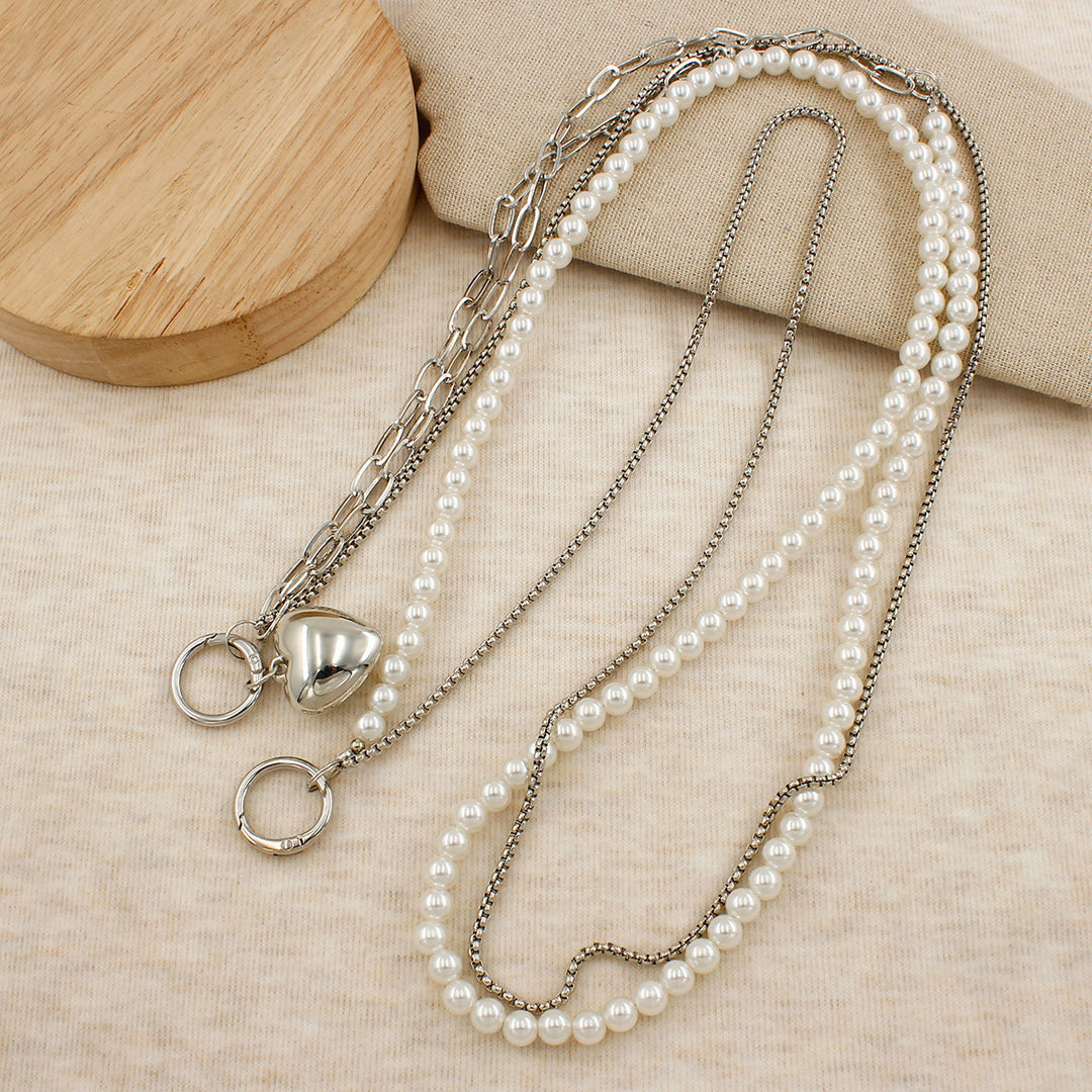Heart-Designed Beaded Eyewear Chain Bowlift
