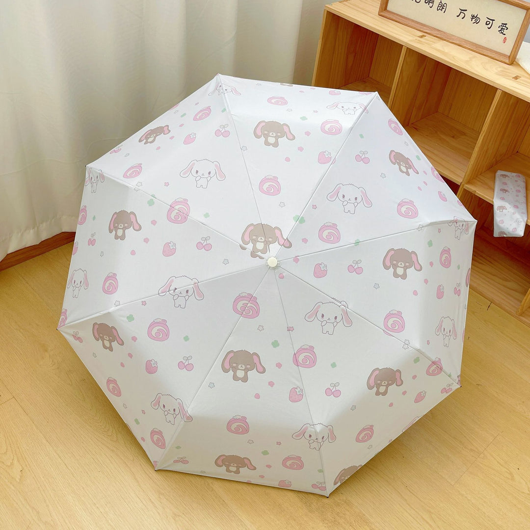 Women's Automatic Folding Umbrella with Playful Animal Design Bowlift