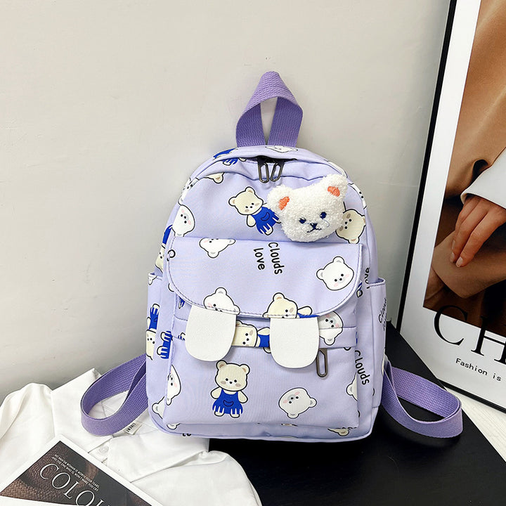 Cute Plush Bear-Themed Mini Backpack Bowlift