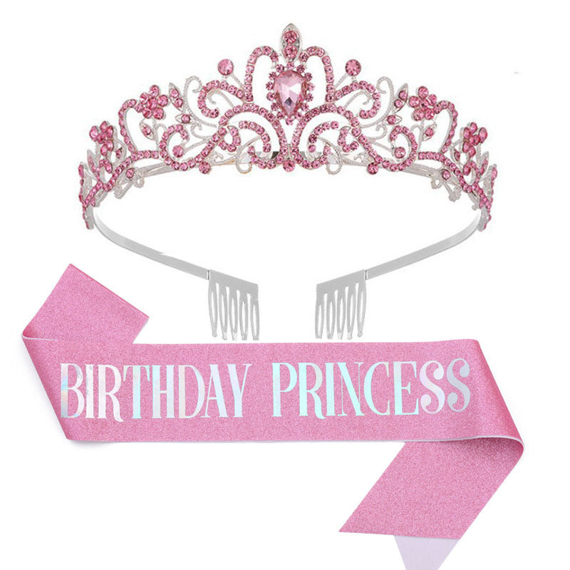 Women's Birthday Sash with Glitter Design Bowlift