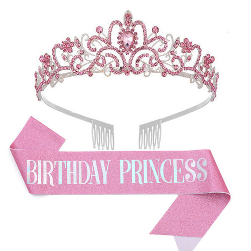 Women's Birthday Sash with Glitter Design Bowlift