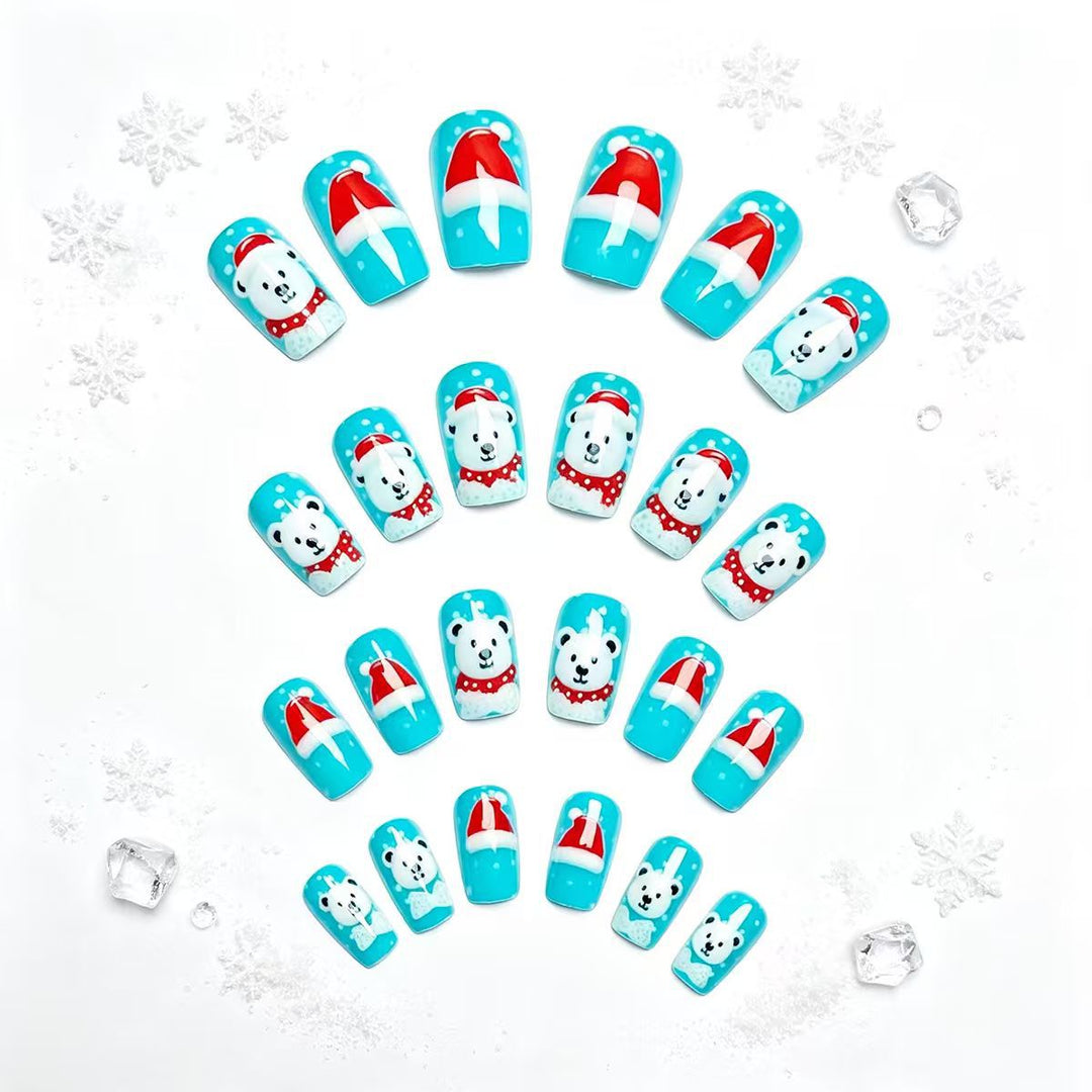 Festive Polar Bear Nail Art Bowlift