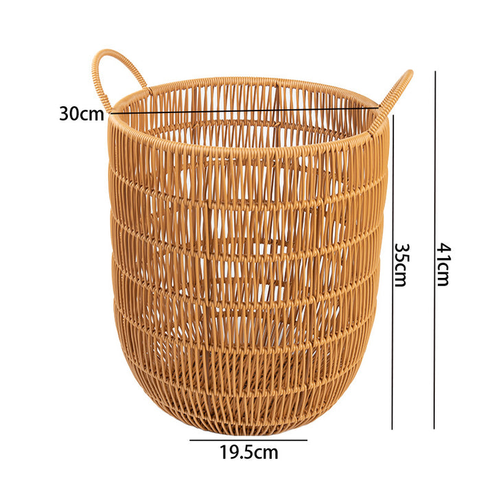 Women's Round Storage Basket with Practical Side Handles Bowlift