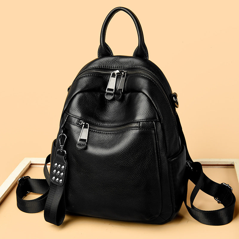 Versatile Multi-Functional Leather Backpack Bowlift