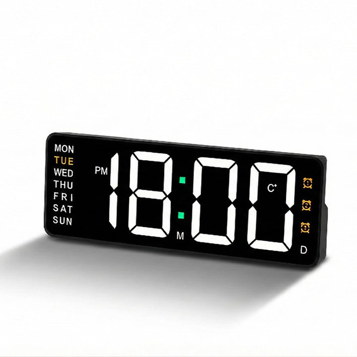 Digital wall clock with temperature and weekday display Bowlift