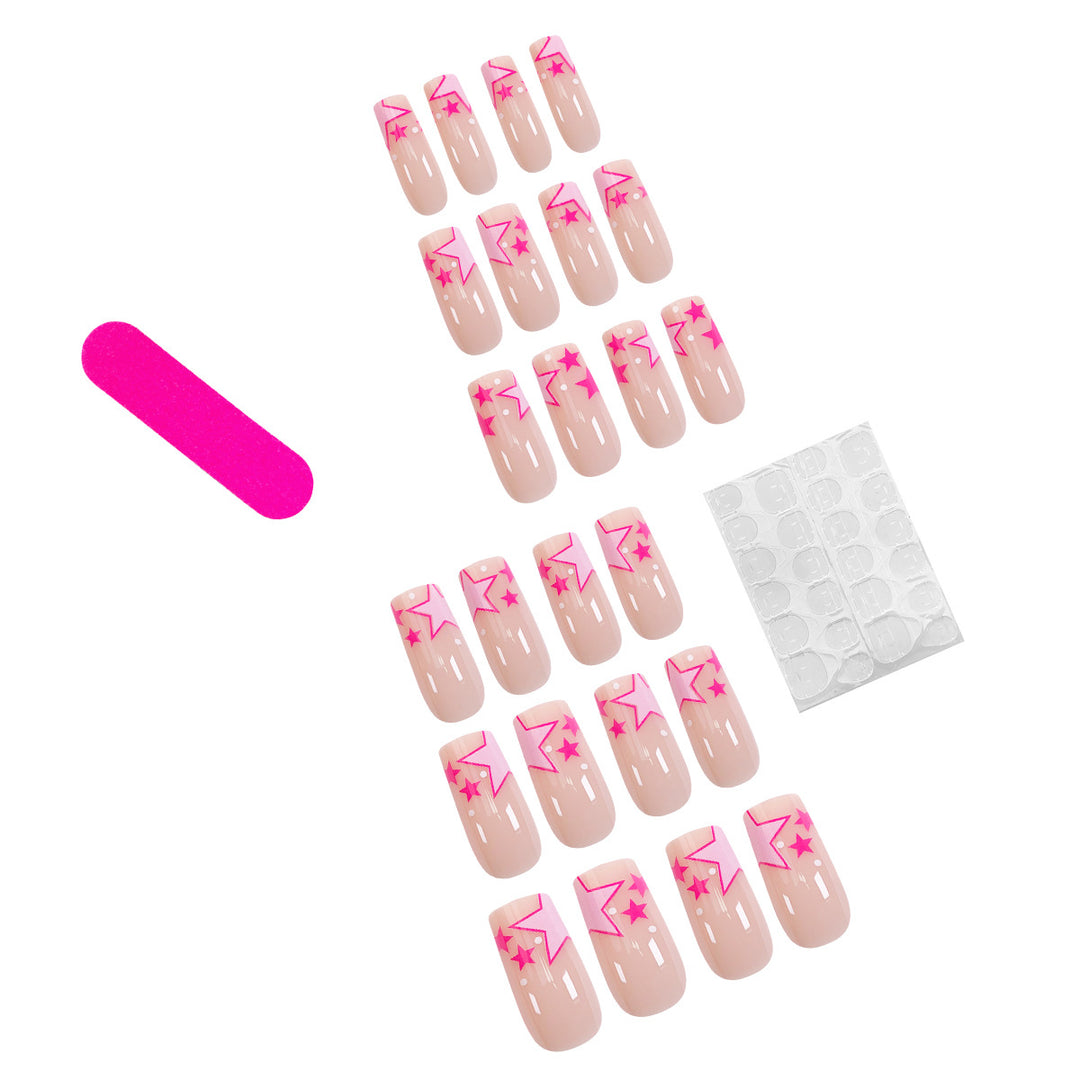 Artful nail art with neon colored stars Bowlift