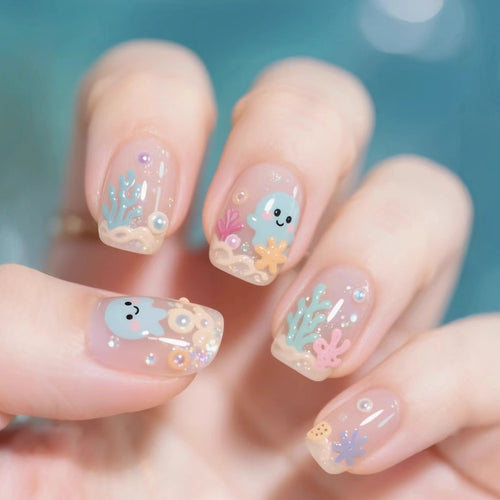 Creative nail art with marine motifs Bowlift