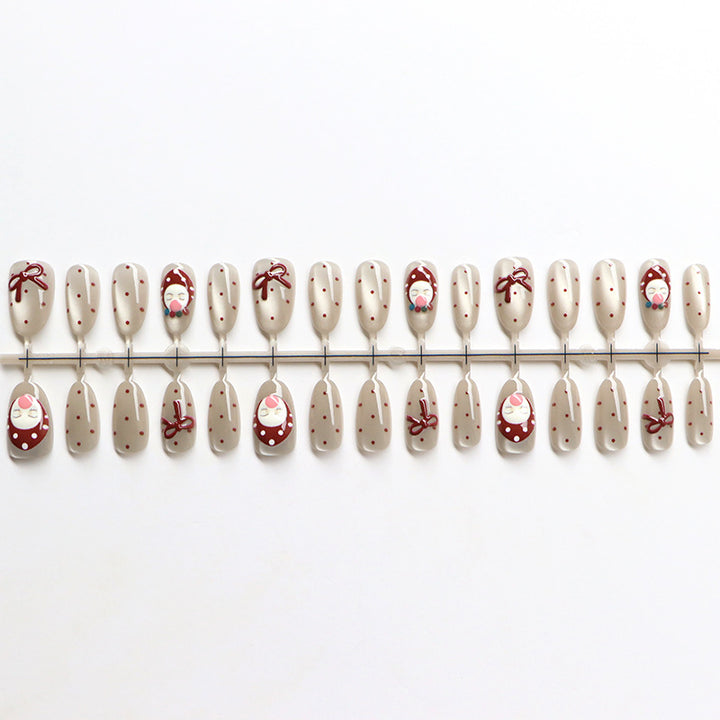 Festive Themed Press-On Nail Decor Bowlift