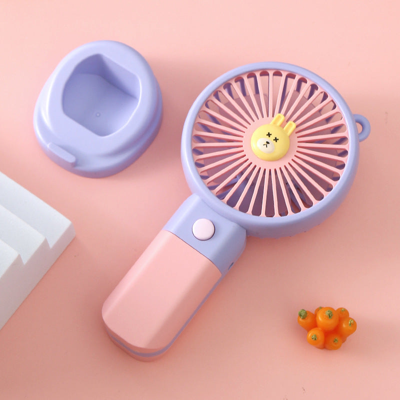 Ladies portable hand fan with cute animal design Bowlift