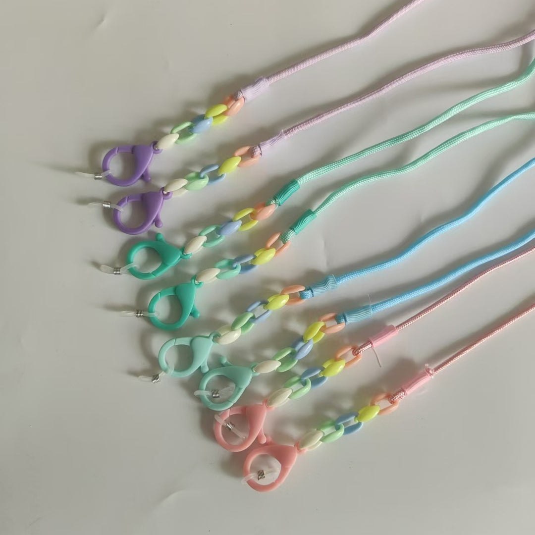 Glasses holder chain with Colorful beads and sturdy clips Bowlift