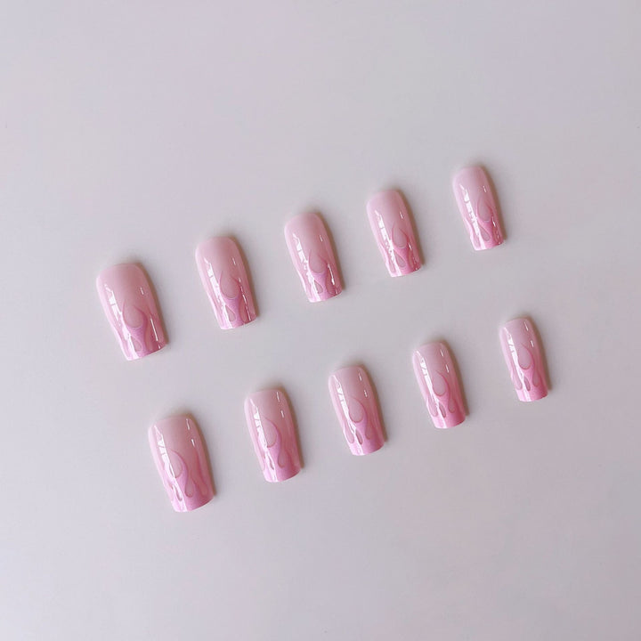 Nail art set with creative gradient and stylish flame details Bowlift
