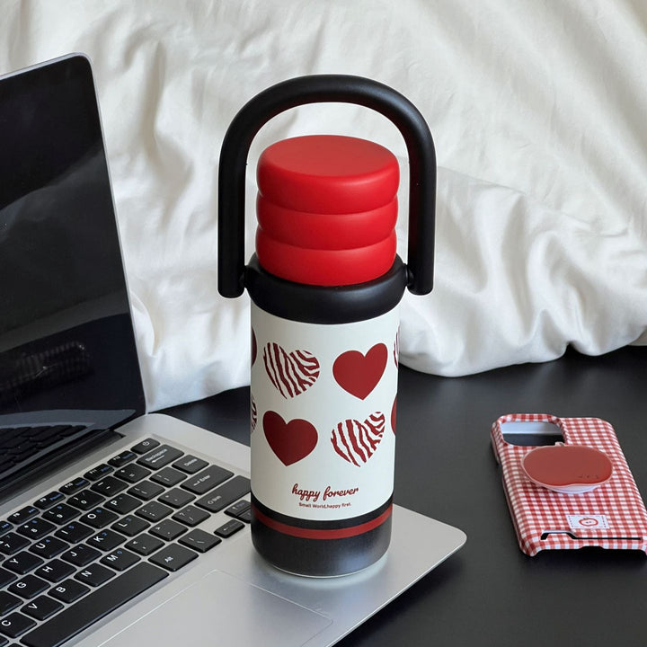 Ladies Insulated Drink Bottle with Design and Practical Handle Bowlift