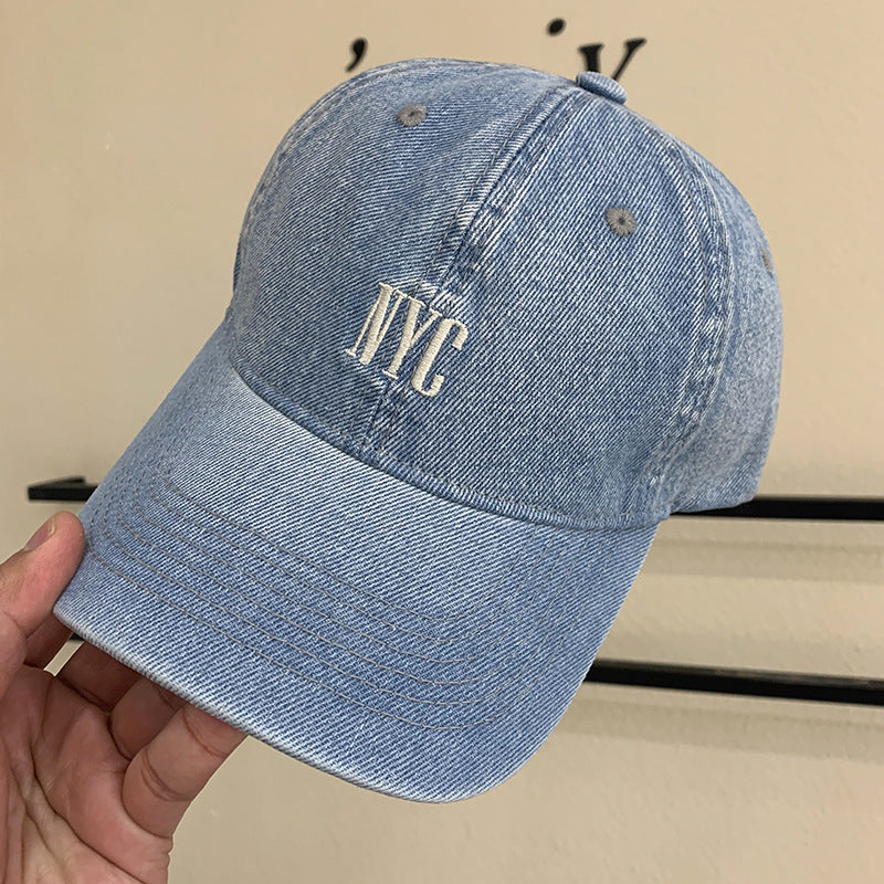 Women's Vintage-Inspired Denim Baseball Cap Bowlift
